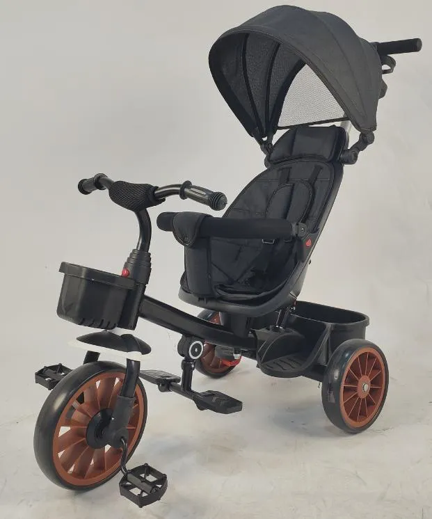 Pedalsykkel for barn med solskjermtak